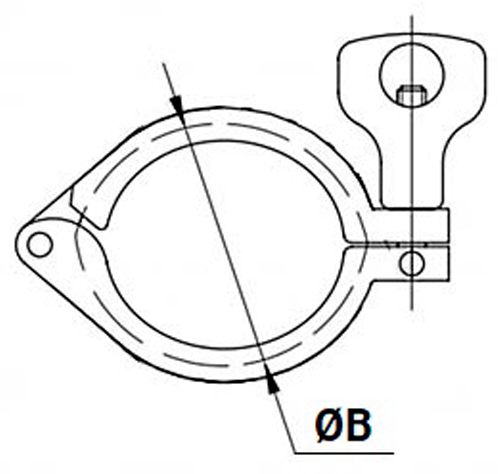 Хомут DN.ru CS-1 Ду100 для соединений CLAMP, корпус - нержавеющая сталь 304