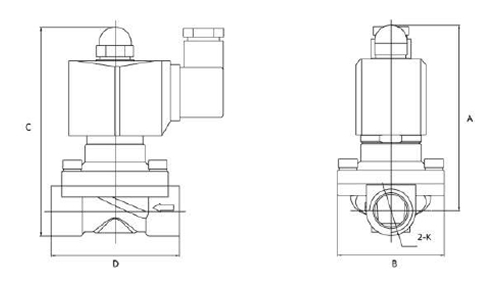 Клапан электромагнитный соленоидный двухходовой DN.ru VS2W-300V-NC Ду32 Ру10 проходное сечение 32, корпус латунь, прямого действия, присоединение внутренняя резьба 1-1/4, нормально-закрытый (НЗ), катушка 24В (опрессовано)