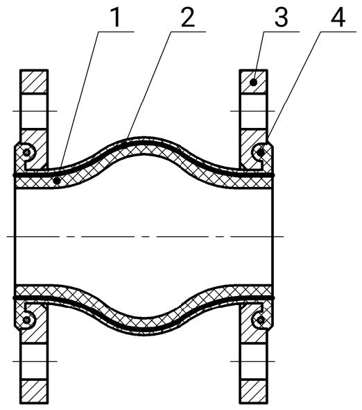 Компенсатор резиновый DN.ru Ду300 Ру10 NBR фланцевый (опрессовано)