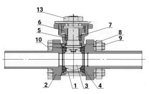 Кран шаровой DN.ru BV3131P(3pc)-FP-W-ISO-H LONG Ду15 Ру63 полнопроходной, под приварку, корпус - нержавеющая сталь SS304, уплотнение - PTFE, с 1/4-оборотным электроприводом QT-N-003EM-O1-24VDC-У1 24В HARK