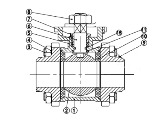 Кран шаровой DN.ru BV3232P(3pc)-FP-W-ISO-H Ду32 Ру63 полнопроходной, под приварку, корпус - нержавеющая сталь SS316, уплотнение - PTFE, с 1/4-оборотным электроприводом QT-N-020EM-O1-220VAC-У1 220В HARK