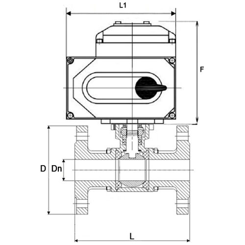 Краны шаровые DN.ru BV3232P(3pc)-FP-W-ISO-H WDVF Ду15-32 Ру63 полнопроходные, корпус - нержавеющая сталь 316, уплотнение - PTFE, под приварку, с 1/4-оборотным электроприводом DN.ru QT-N-EM-O1-24VDC-У1 HARK