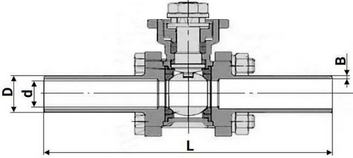 Краны шаровые DN.ru BV3232P(3pc)-FP-W-ISO-H LONG Ду125 Ру16 полнопроходные, трехсоставные, корпус - нержавеющая сталь 316, уплотнение - PTFE, под приварку, с электроприводом DN.ru QT-N-EM-O1-24VDC-У1 24В HARK