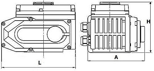 Кран шаровой DN.ru BV3232P(4pc)-FP-3WL-F-ISO-H Ду40 Ру16 полнопроходной трехходовой, нержавеющая сталь SS316, фланцевый, уплотнение - PTFE, с электроприводом четвертьоборотным DN.ru QT-N-005EM-O1-24VDC-У1