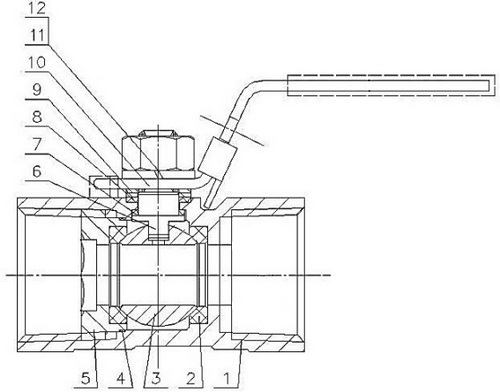 Кран шаровой DN.ru BV3232P-SP-T-H Ду25 Ру63 стандартнопроходной двухходовой, нержавеющая сталь SS316, внутренняя резьба, уплотнение - PTFE, ручка-рычаг