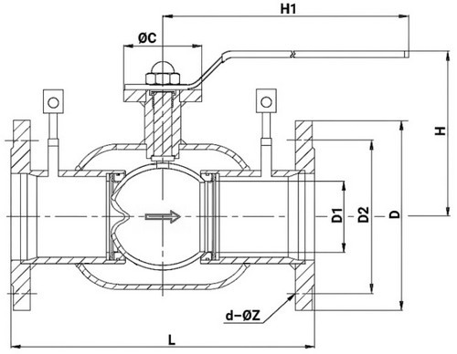 Краны шаровые регулирующие DN.ru BVR3232P(1pc)-SP-F-H Ду50 Ру40 нержавеющая сталь 316, стандартнопроходные, фланцевые, с рукояткой, с ниппелями