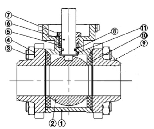 Кран шаровой DN.ru BV3232P(3pc)-FP-W-ISO-H Ду100 Ру25, полнопроходной, трехсоставной, нержавеющая сталь 316, уплотнение - PTFE, под приварку, с пневмоприводом PA-DA-105-1, пневмораспределителем 4V320-08 220В