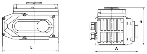 Кран шаровой DN.ru BV3131P(3pc)-FP-F-ISO-H Ду100 Ру16 полнопроходной трехсоставной, фланцевый, нержавеющая сталь 304, уплотнение - PTFE, 22х22, F10, WDVF, с электроприводом четвертьоборотным DN.ru QT-N-020EM-O1-24VDC-У1