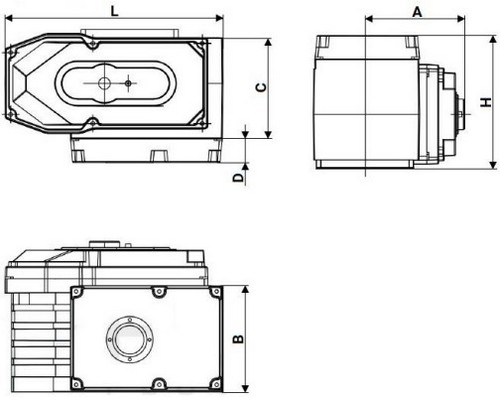 Кран шаровой DN.ru BV3232P(3pc)-FP-F-ISO-H Ду100 Ру16 полнопроходной трехсоставной, фланцевый, нержавеющая сталь 316, уплотнение - PTFE, 22х22, F10, WDVF, с электроприводом четвертьоборотным DN.ru QT-N-020EM-O1-220VAC -У1 HARK