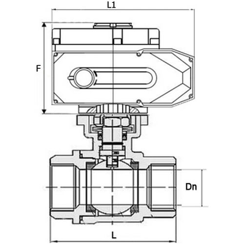 Краны шаровые DN.ru BV3232P(2pc)-FP-T-ISO-H Ду32-100 Ру63/40 полнопроходные, внутренняя резьба, нержавеющая сталь 316, уплотнение - PTFE, с электроприводом четвертьоборотным DN.ru QT-N-EM-B1-220VAC-У1-HARK