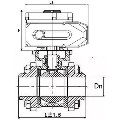 Краны шаровые DN.ru BV3232P(3pc)-FP-W-ISO-H Ду10-65 Ру63/40/25, полнопроходные под приварку, нержавеющая сталь SS316, уплотнение - PTFE, с электроприводом четвертьоборотным DN.ru QT-N-EM-A1-24VDC-У1 HARK Краны шаровые DN.ru BV3232P(3pc)-FP-W-ISO-H Ду10-65 Ру63/40/25, полнопроходные под приварку, нержавеющая сталь SS316, уплотнение - PTFE, с электроприводом четвертьоборотным DN.ru QT-N-EM-A1-24VDC-У1 HARK