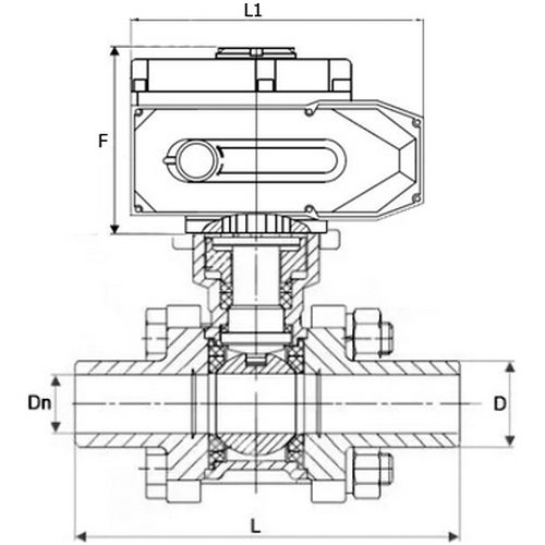 Краны шаровые DN.ru BV3232P(3pc)-FP-W-ISO-H WDVF Ду15-40 Ру63/40 полнопроходные, трехсоставные, нерж. сталь 316, уплотнение - PTFE, под приварку, с электроприводом четвертьоборотным DN.ru QT-N-EM-A1-24VDC-У1 HARK Краны шаровые DN.ru BV3232P(3pc)-FP-W-ISO-H WDVF Ду15-40 Ру63/40 полнопроходные, трехсоставные, нерж. сталь 316, уплотнение - PTFE, под приварку, с электроприводом четвертьоборотным DN.ru QT-N-EM-A1-24VDC-У1 HARK