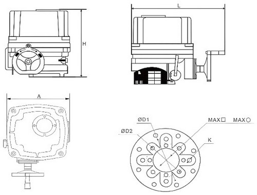 Краны шаровые DN.ru BV3232P(3pc)-FP-W-ISO-H LONG Ду10-50 Ру40-63 полнопроходные, корпус - нержавеющая сталь 316, под приварку, с 1/4-оборотным электроприводом взрывозащищенным DN.ru QT-EX-EM-O2-380VAC-У1 380В