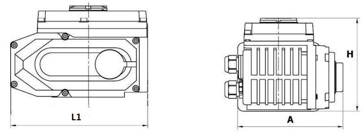 Кран шаровой DN.ru BV3131P(3pc)-FP-W-ISO-H LONG Ду20 Ру63 полнопроходной, корпус - нержавеющая сталь 304, уплотнение - PTFE, под приварку, с 1/4-оборотным электроприводом DN.ru QT-N-005EM-O1-380VAC-У1 380В