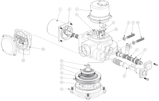 Кран шаровой DN.ru BV3232P(3pc)-FP-W-ISO-H LONG Ду65 Ру25 полнопроходной, корпус - нержавеющая сталь 316, уплотнение - PTFE, под приварку, с 1-оборотным электроприводом ГЗ-ОФ-100/30 380В
