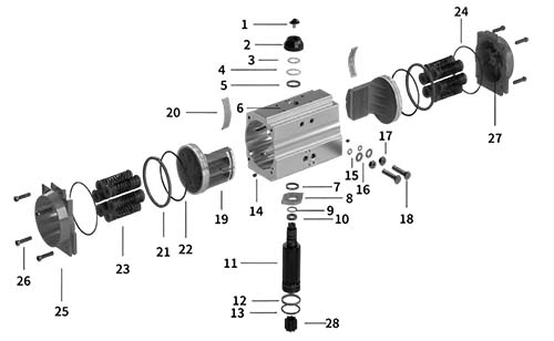 Краны шаровые DN.ru BV3232P(3pc)-FP-F-ISO-H Ду65-100 Ру25-40 фланцевые с ISO-фланцем, корпус - нержавеющая сталь 316, полнопроходные, уплотнение - PTFE, с пневмоприводом PA-SA, пневмораспределителем 4M310-08 DC24V, БКВ APL-210N
