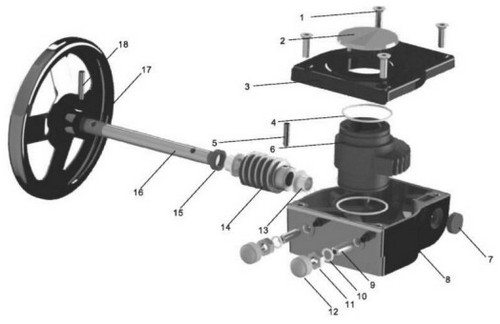 Краны шаровые DN.ru BV4242E-FP-GRM-ISO Дн50-100 Ру10 полнопроходные, клеевой с разборным муфтовым соединением, корпус - НПВХ, шар - НПВХ, уплотнение - EPDM, с редуктором DN.ru HAM RQNx-xZ-x