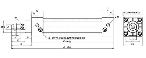 Задвижка шиберная со сквозным ножом DN.ru GVKRT3431N-2W-Fb-2P Ду200 Ру10, корпус - углеродистая сталь WCB, шибер - нержавеющая сталь 304, уплотнение - NBR, межфланцевая с пневмоприводом