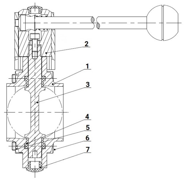 Затвор дисковый поворотный DN.ru WBV3131E-2W-W-H Ду15 Ру10 пищевая нержавеющая сталь 304, уплотнение – EPDM, под приварку, с рукояткой