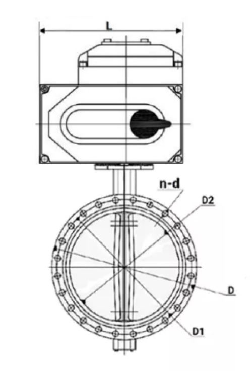 Затвор дисковый поворотный DN.ru WBV1331E-2W-F-H Ду65 Ру16 фланцевый, корпус - чугун GGG40, диск - нержавеющая сталь 304, уплотнение - EPDM, с 1/4-оборотным электроприводом QT-N-020EMT-O1-220VAC -УХЛ1 220В