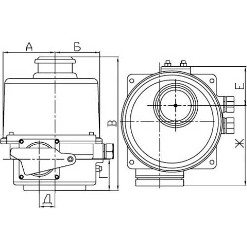 Затвор дисковый поворотный Tecofi VPI 4448 Ду65 Ру16 с электроприводом ГЗ-ОФ-25/5,5К, 380В