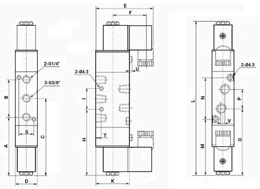 Пневмораспределители DN.ru 4V320-10 220В