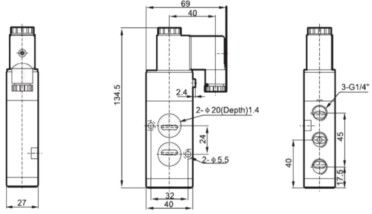 Пневмораспределитель DN.ru 4M310-08 24В