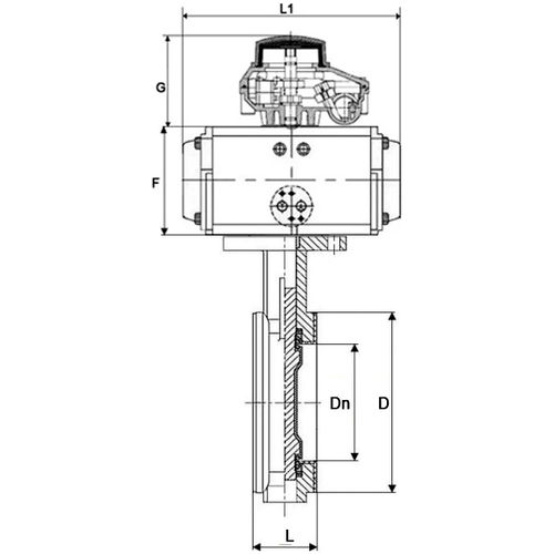Затвор дисковый поворотный DN.ru WBV3434Pf-2W-Fb-H Ду80 Ру16 корпус - углеродистая сталь WCB, диск - углеродистая сталь WCB, футерованный PTFE, уплотнение - PTFE, с DN.ru PA-SA-105, 4M310-08 220В и APL-510N EX