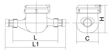 Счетчик воды ЭКО НОМ мокроходный многоструйный МСВ-20 (190мм, с КМЧ, наклейка)