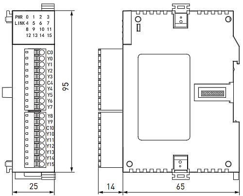 Модуль расширения EKF PROxima для контроллеров PRO-Logic 24В дискретный, выходов - 16 NPN, IP20