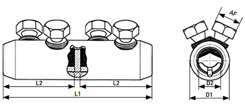 Гильза механическая EKF PROxima SMOE материал - алюминий, сечение - 95-240 мм2, номинальный ток - 515А, количество болтов - 6 шт, cтепень защиты - IP00