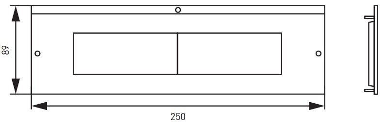 Рамка приборная EKF C-Line 250х89 для лючка C-Line 24, на 8 модулей, материал – РА-пластик, цвет – серый