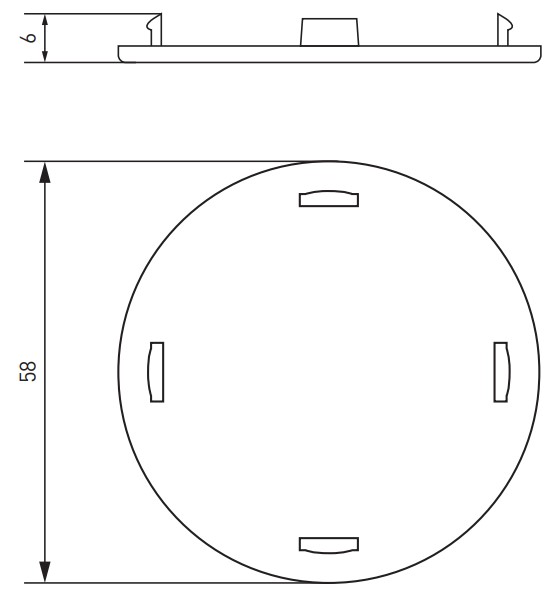 Заглушка EKF C-Line 58х6 круглая, для лючка C-Line 24, материал – РА-пластик, цвет – серый