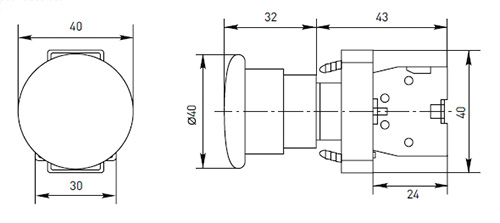 Кнопка грибок EKF PROxima BC42 Ду22 NC, без фиксации, IP54, 660В, красная