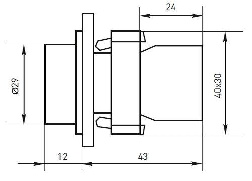 Кнопка EKF PROxima BA61 Ду22 без фиксации, NO, IP54, 220В, синяя