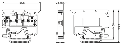 Колодка клеммная EKF PROxima JXB-4/35RD для плавких вставок, специальная винтовая, IP20, материал корпуса - полиамид, цвет - серый