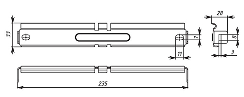 Соединитель безвинтовой EKF R-Line, корпус – оцинкованная сталь, цвет - светло-серый