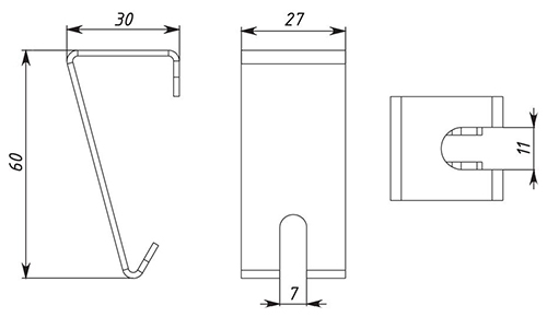 Фиксатор вертикальный EKF R-Line, корпус – оцинкованная сталь, цвет - светло-серый