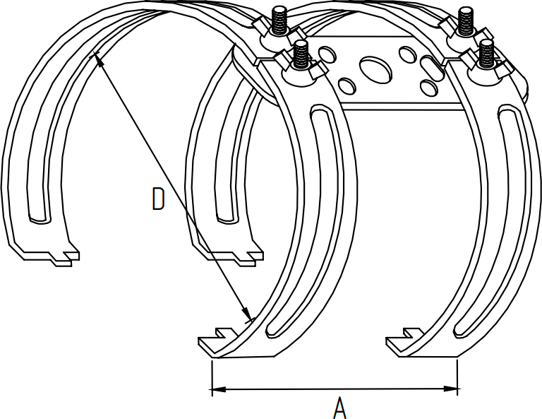 Держатель крепления молниеприемника EKF PROxima 1-2 метра, на круглый конек двойной, оцинкованная сталь