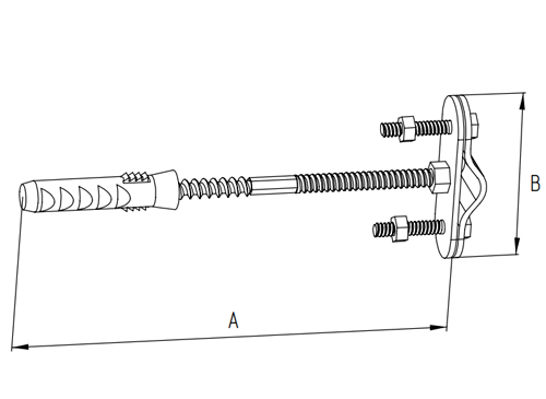 Крепление молниеприемника EKF PROxima настенное хомут, диаметр - 16 мм, длина - 250 мм, материал - оцинкованная сталь