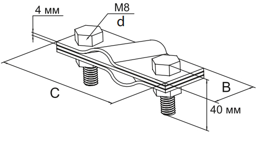 Зажимы EKF PROxima диагональные заземлитель - прут - полоса, для соединения штыря заземления диаметром 12-20 мм и/или полосой 40 мм