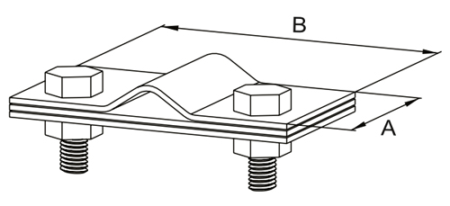 Зажимы EKF PROxima малый полоса - прут, для соединения прута диаметром 6-10 мм с полосой шириной до 40 мм, пластина 25x65 мм