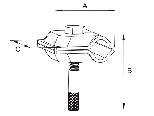 Зажимы прута EKF PROxima универсальные с анкером М8x30 мм, для крепления токоотвода диаметром 6-10 мм к фасаду здания, пластина 30x30 мм