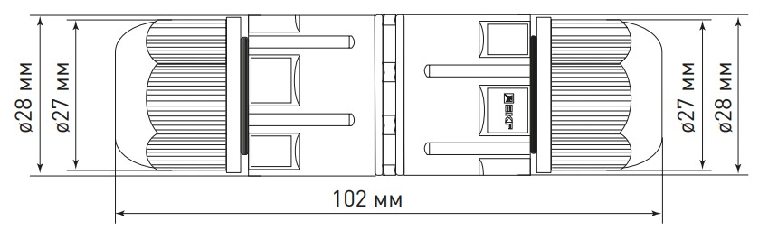 Коннектор кабельный EKF FreeTools I-образный СМК 3PIN герметичный, 16 А, сечение 0.5-1.5 мм.кв., IP68