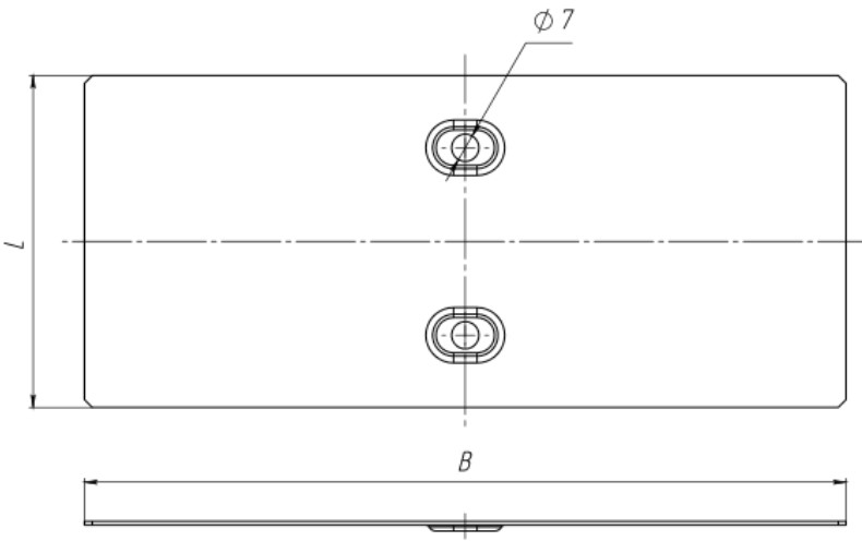Накладки на основания соединительные EKF T-Line (HDZ) 50-600 мм толщина корпуса - 1 мм, корпус - сталь, цвет - серый