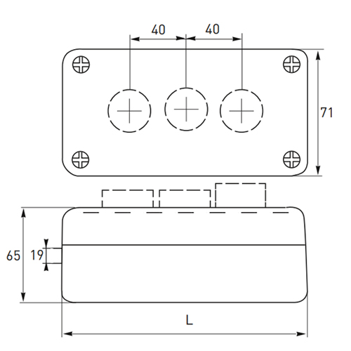 Кнопочный пост EKF PROxima КП, 4 кнопки, IP54, цвет - белый