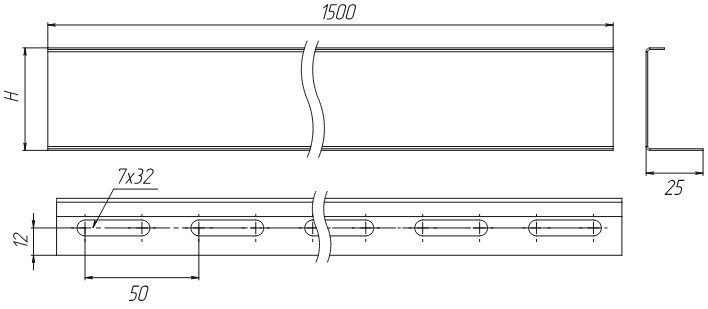 Перегородка разделительная EKF T-Line 80 мм толщина корпуса - 0.7 мм, корпус - оцинкованная сталь, цвет - серый