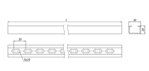 Подвес для лотка EKF H-Line С-образный HDZ 1000 мм, толщина  материала 1.5 мм, материал - сталь, цвет - серый