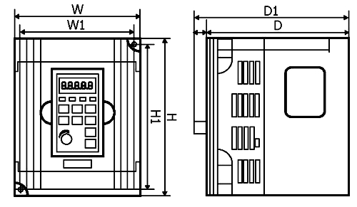 Преобразователь частоты EKF PROxima VECTOR-100 VT100-0R4-1B мощность двигателя 0.4/0.75 кВт, количество фаз - 1, выходное напряжение - 230 В, встроенный тормозной резистор