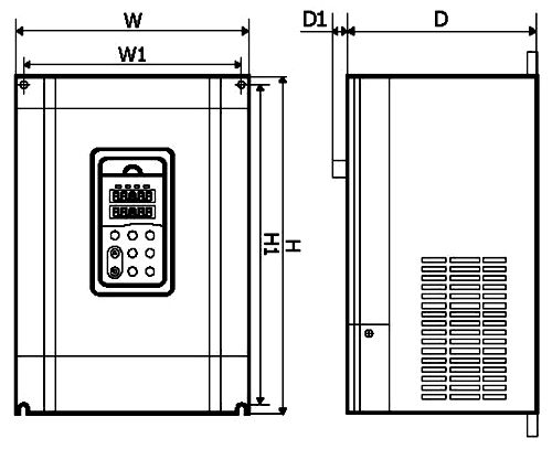 Преобразователь частоты EKF PROxima VECTOR-100 VT100-037-3B мощность двигателя 37/45 кВт, количество фаз - 3, выходное напряжение - 400 В, встроенный тормозной резистор